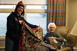 Northeast's Student Leadership Association brings holiday cheer to Veterans Home